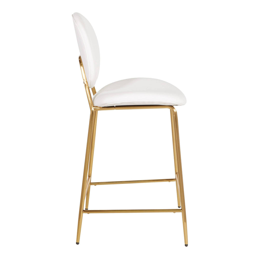 White Faux Leather Counter Stool Q249586