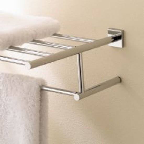 23 5/6 inch x 11 1/2 inch x 5 1/4 inch Chrome Towel Rack N20065