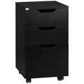Black 3 Drawer Mobile File Cabinet K316