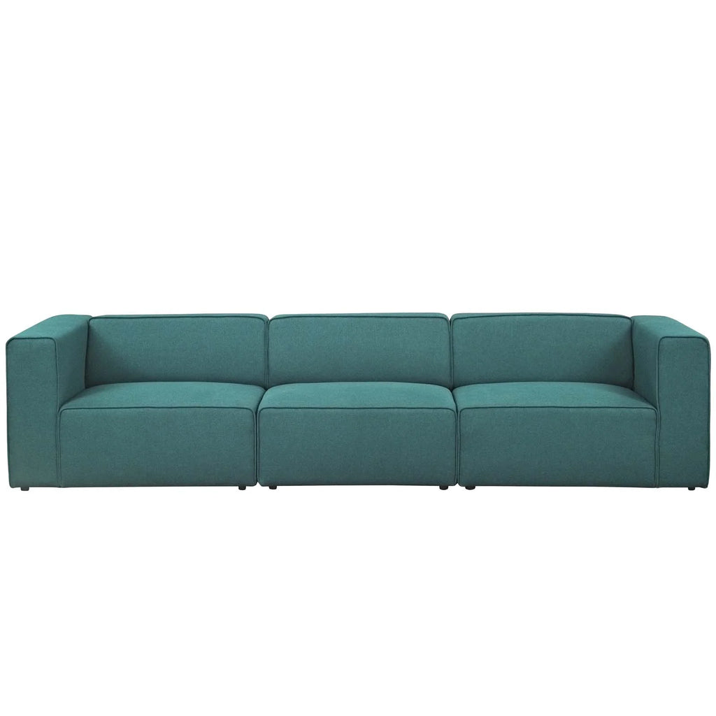 Teal 3 Piece Upholstered Fabric Sectional Sofa Set Z6745