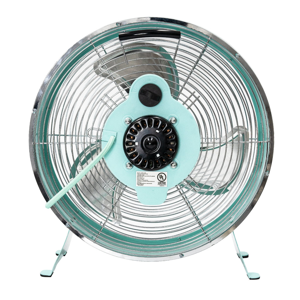 12 inch 3-Speed Retro Metal Drum Fan Black W222554
