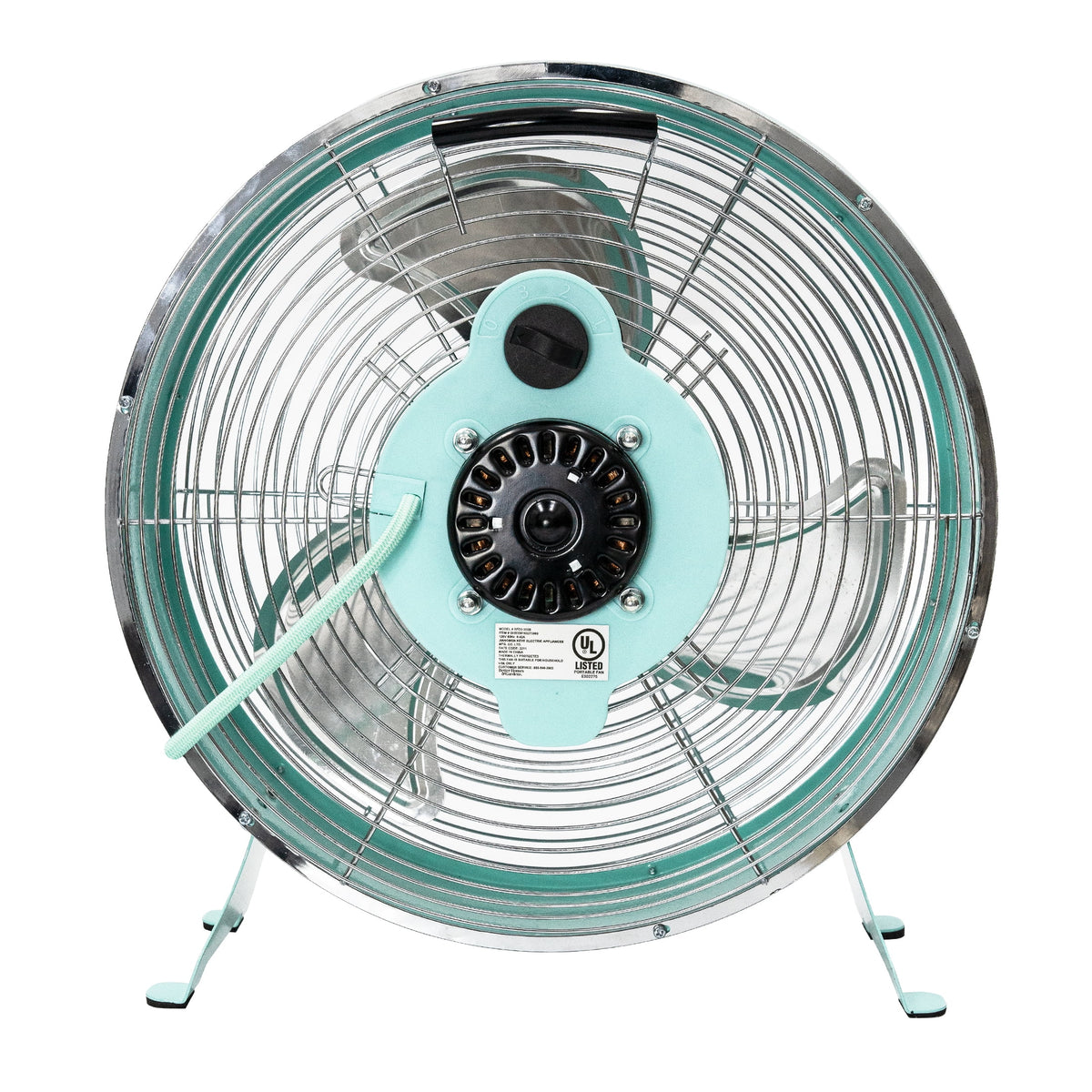 12 inch 3-Speed Retro Metal Drum Fan Black W222554