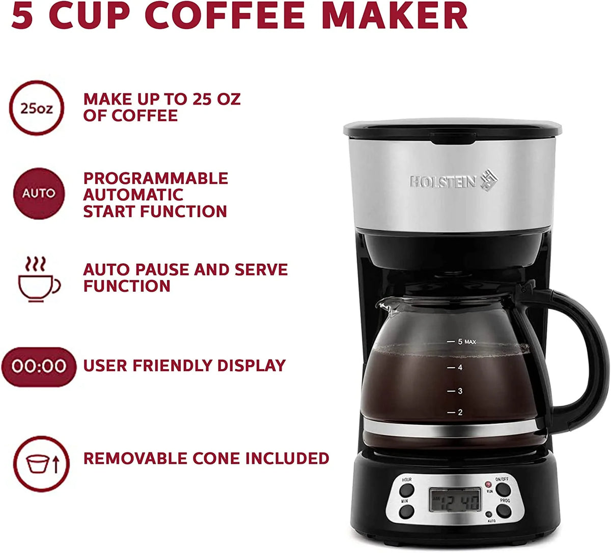5-Cup Programmable Coffee Maker I7695