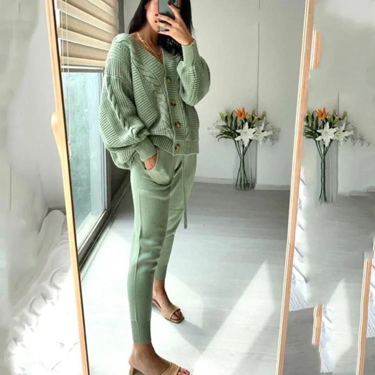 Chunky Knit Sweater and Pants Set F90803