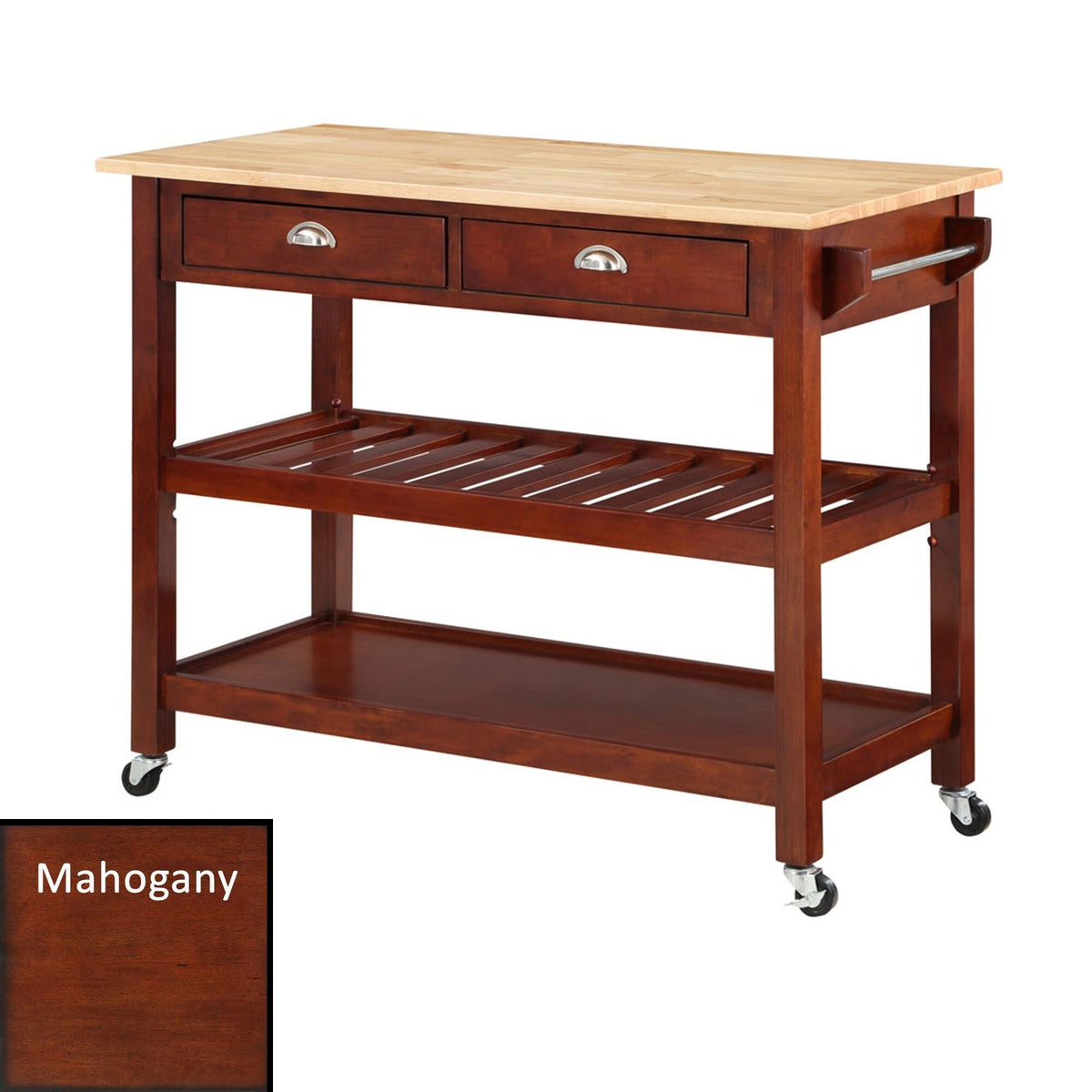 3 Tier Butcher Block Kitchen Cart with Drawers H53948