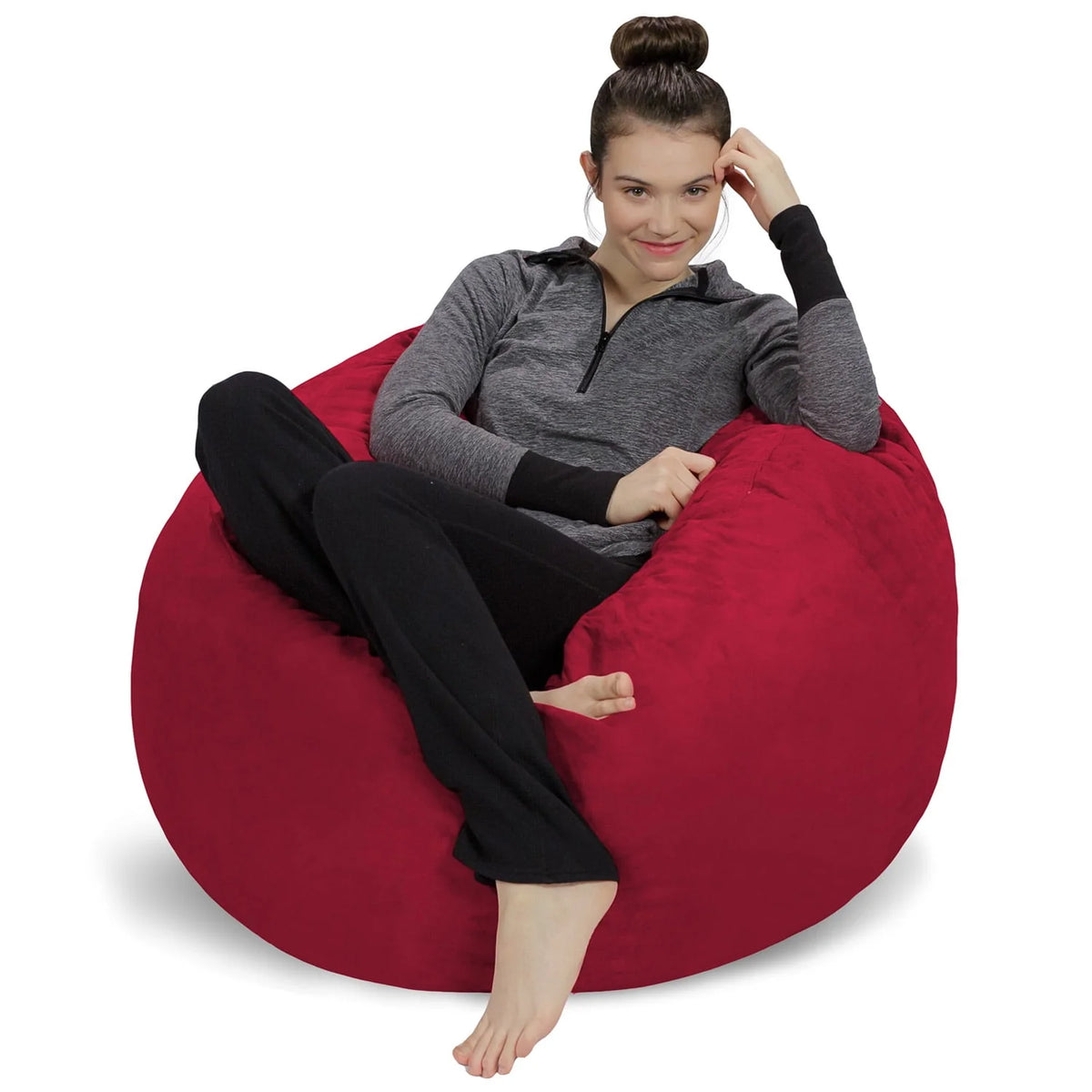 Charcoal 3 ft Memory Foam Bean Bag Chair N998