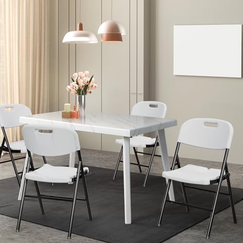 White 10 Pack HDPE Folding Chairs with Steel Frame N146