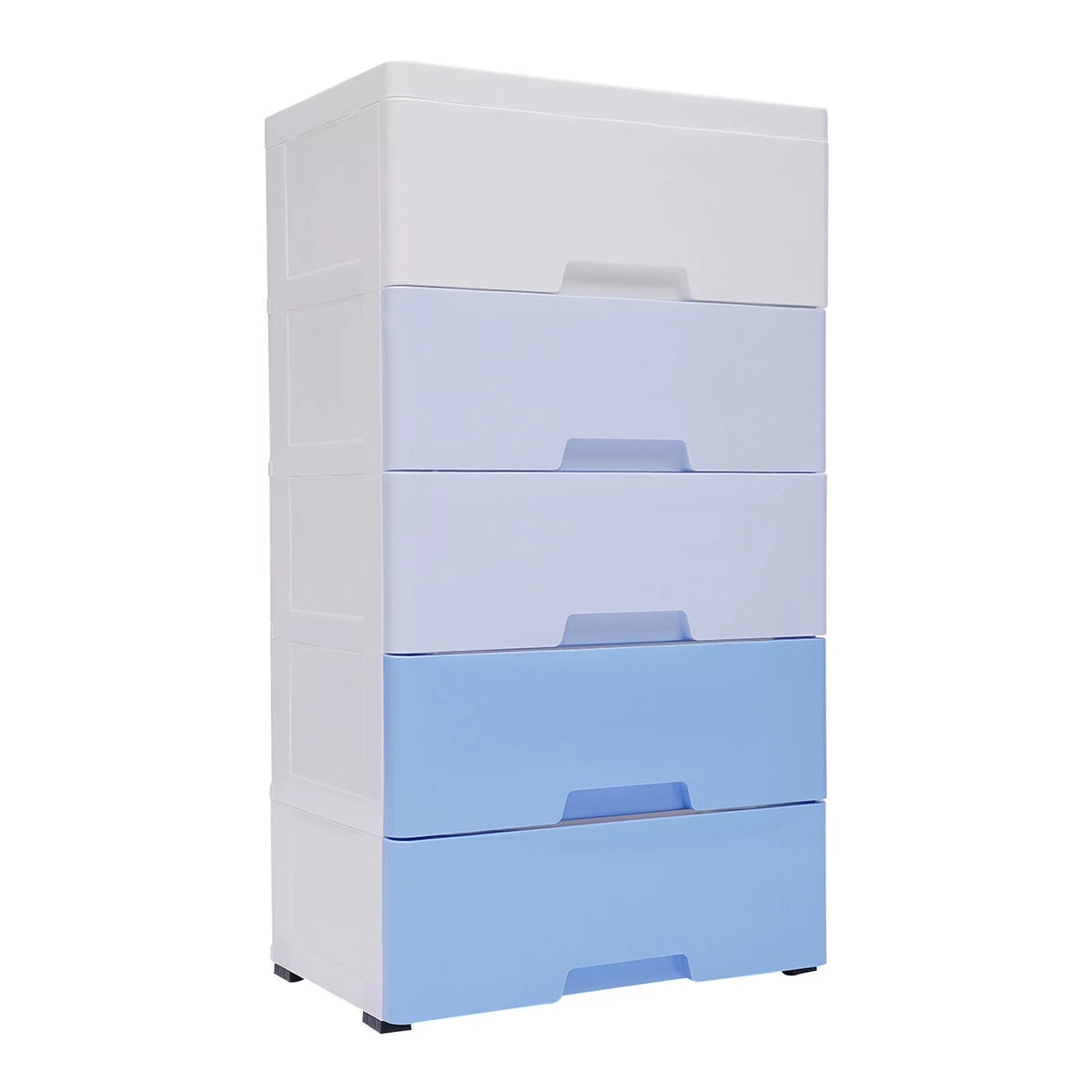 5 Plastic Drawers Dresser with Wheels Gradient Blue G8698