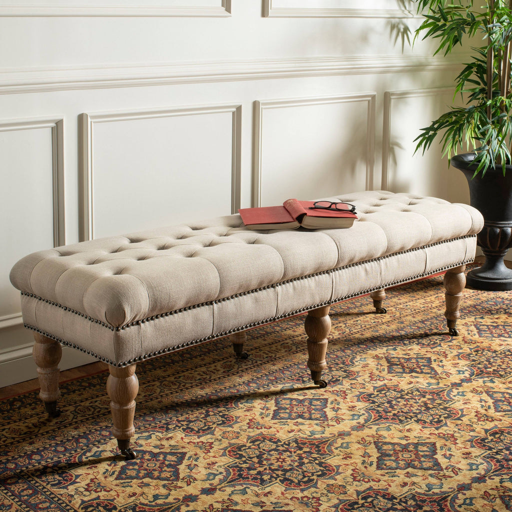 Tufted Bench, Taupe Q880