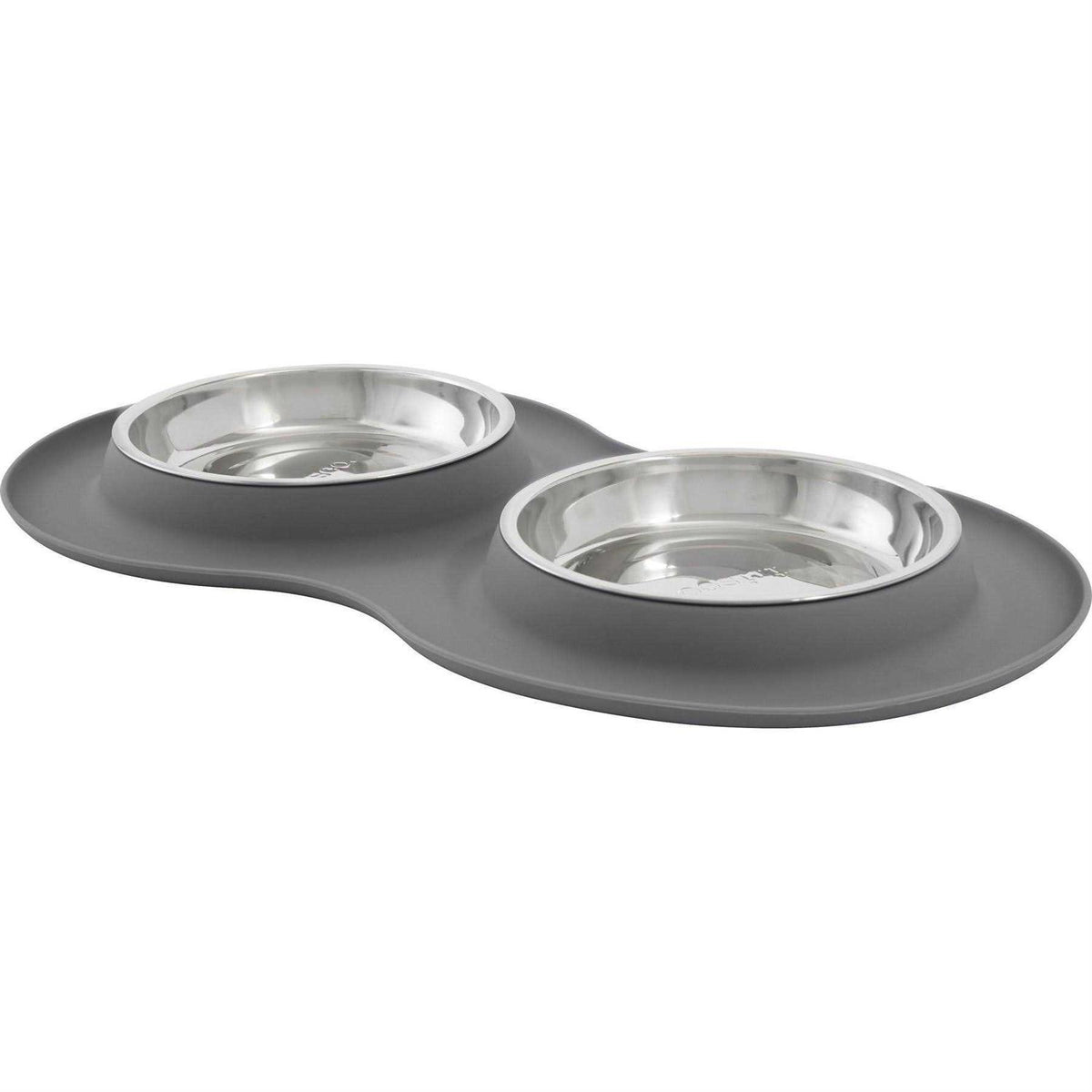 Double Stainless Steel Pet Bowl with Silicone Mat W4766