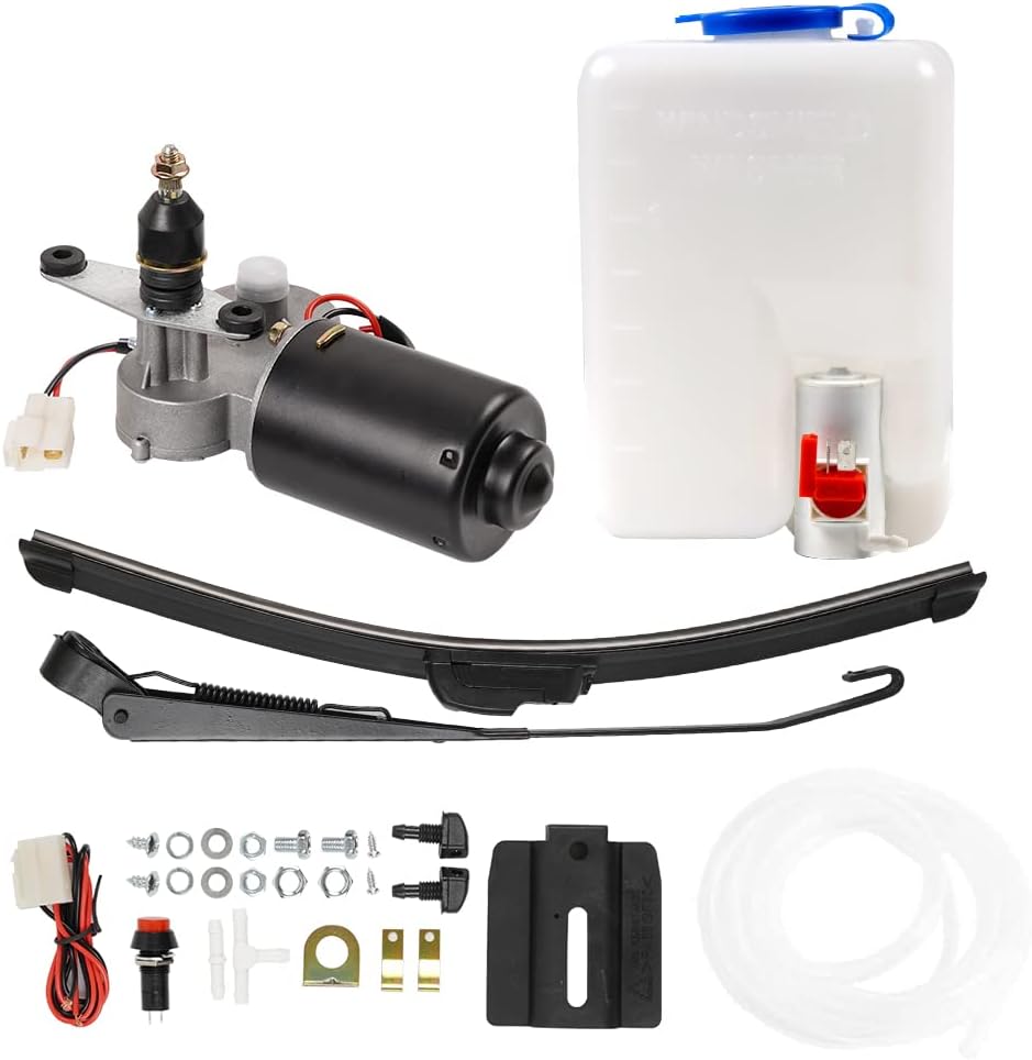 12V UTV Windshield Wiper Kit with Washer Pump, Pack of 2 K796
