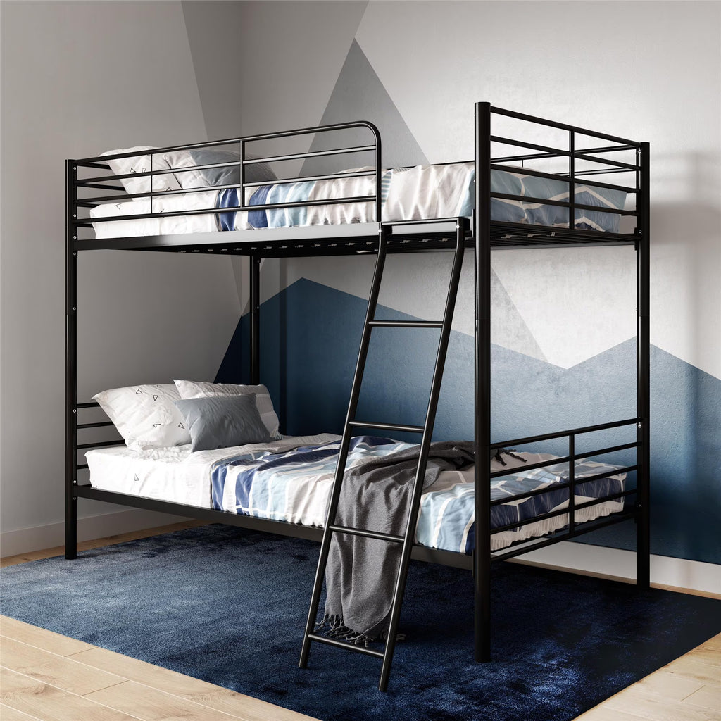 Black Twin over Twin Metal Bunk Bed V734705
