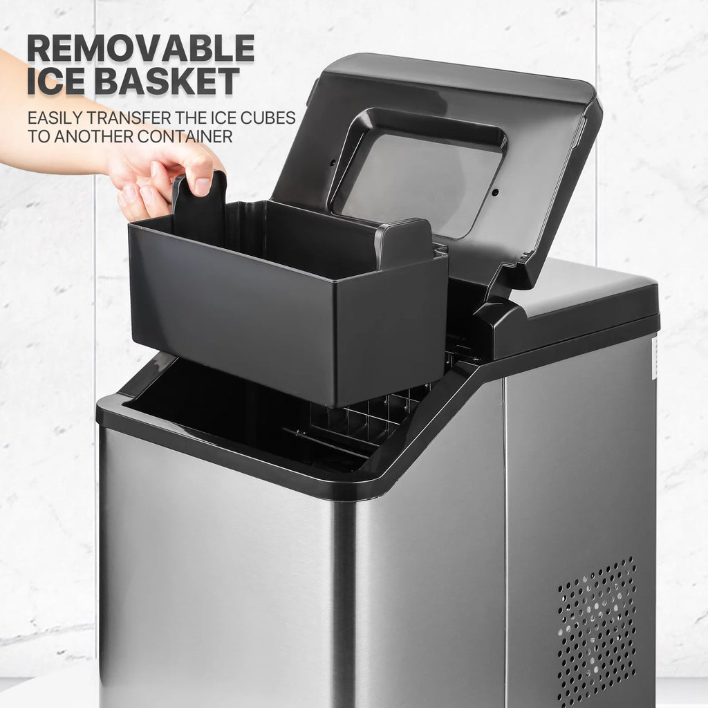 Countertop Ice Maker Machine with Basket and Scoop, Black E7350