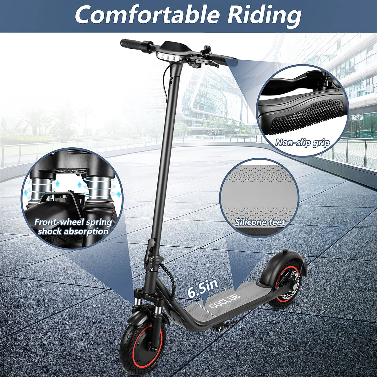 Foldable Electric Scooter with 500 W Motor, Black H430