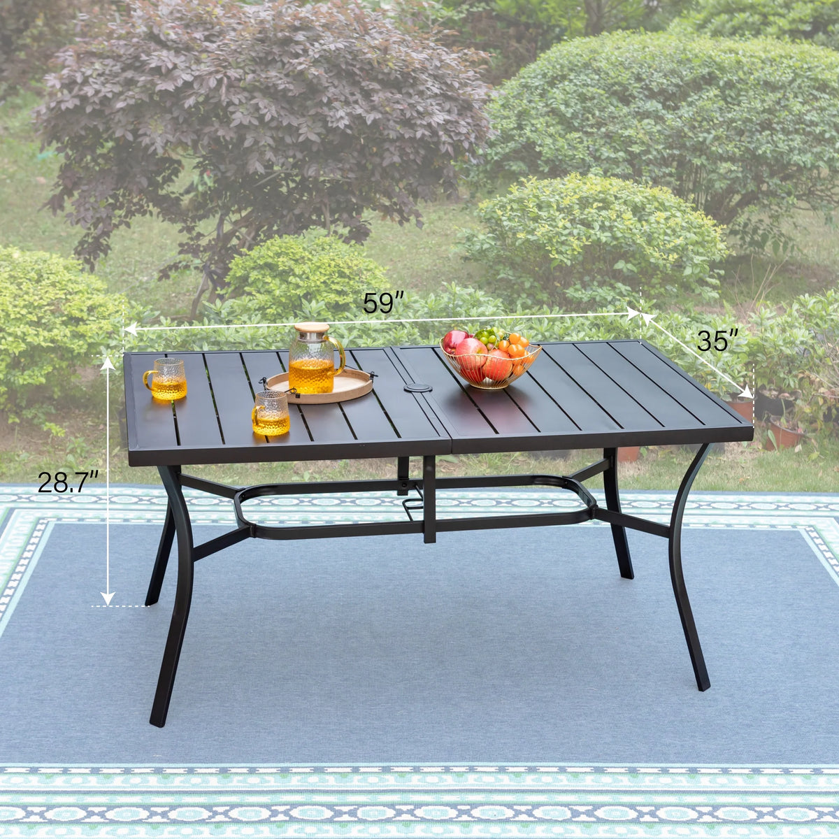 7-Piece Outdoor Patio Dining Set with 6 Textilene Chairs & Metal Table Q51003
