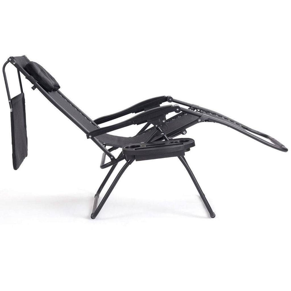 Folding Recliner Lounge Chair with Cup Holder D613