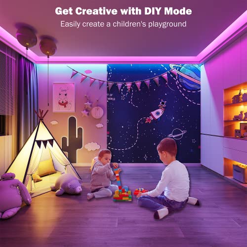 65.6 ft Bluetooth RGB Color Changing LED Strip Lights with Remote Control and Power Adapter R876