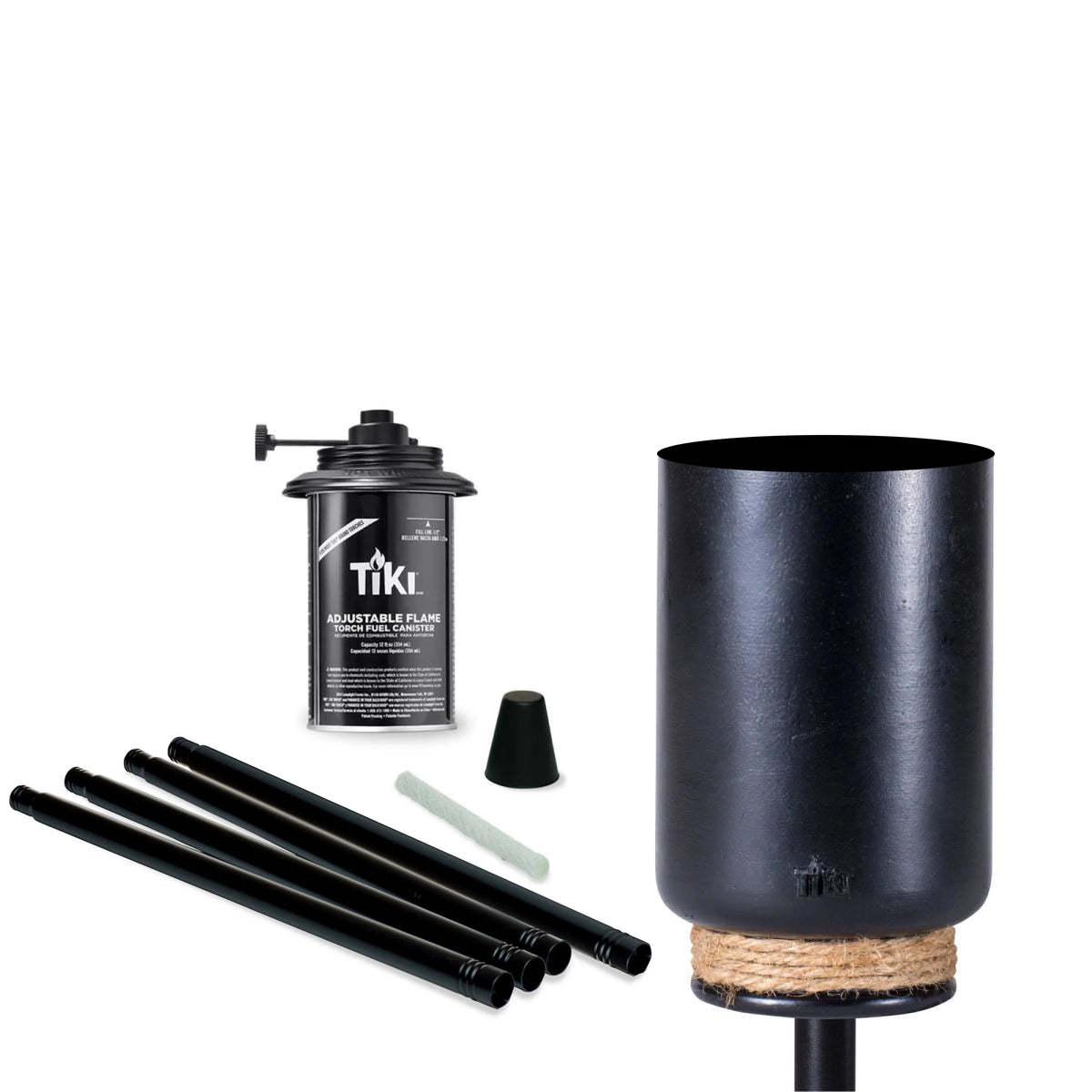 Adjustable Flame 65" TIKI Torch Resin Black S62711
