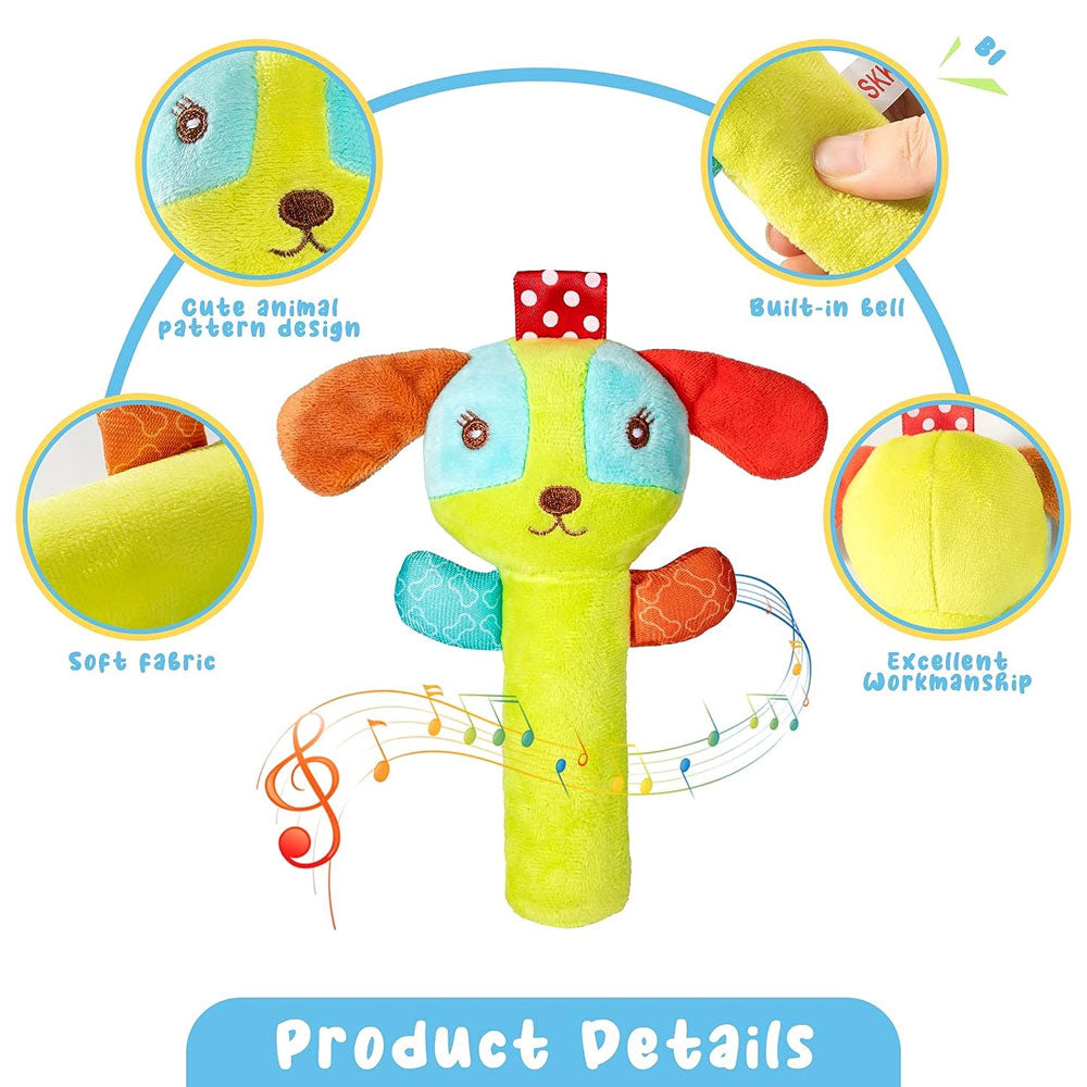3 Pack Baby Rattles Toys Soft Rattle Sensory Toys Stuffed Animals Hand Grip Set Y803105