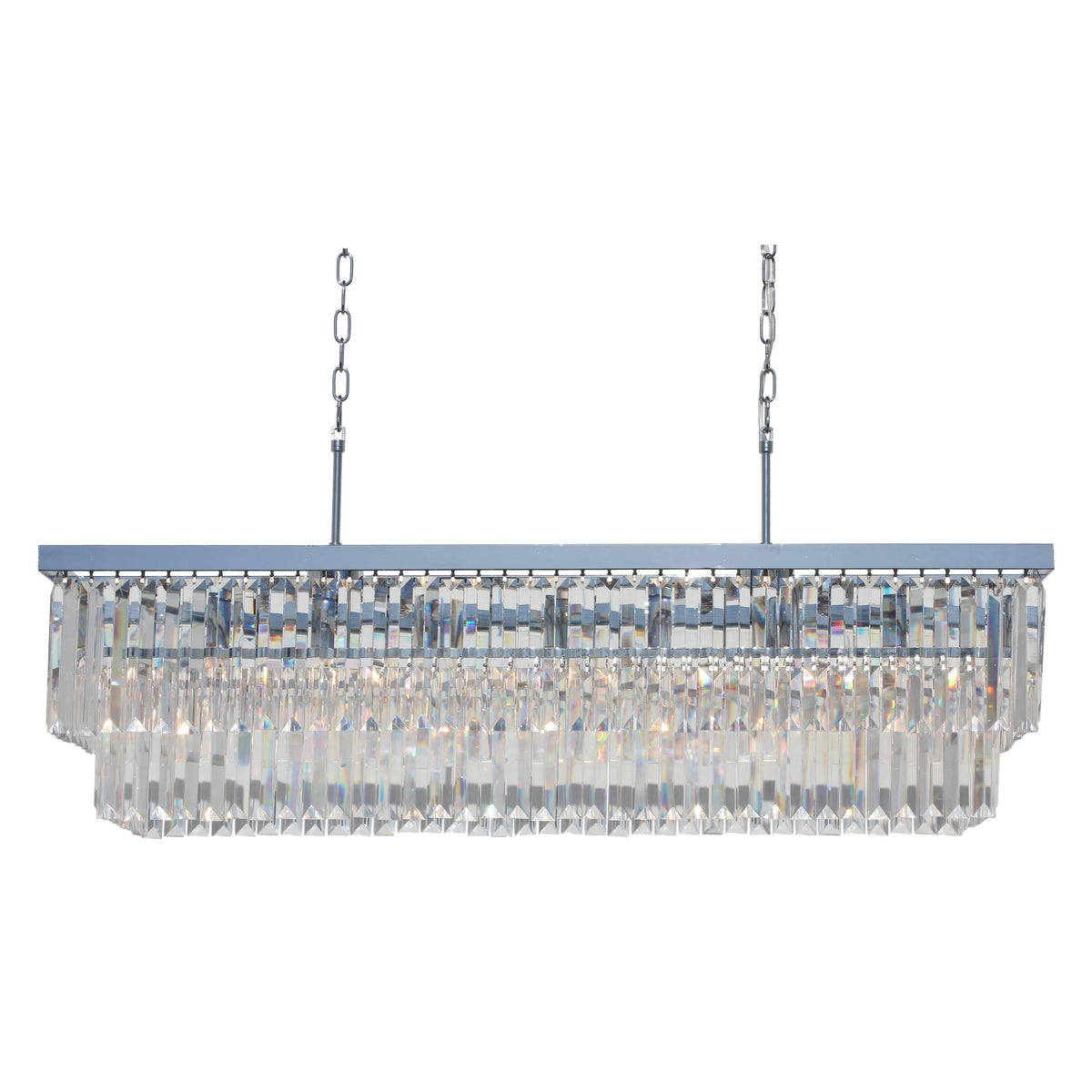 40 inch Clear Glass Crystal Prism Chandelier D758