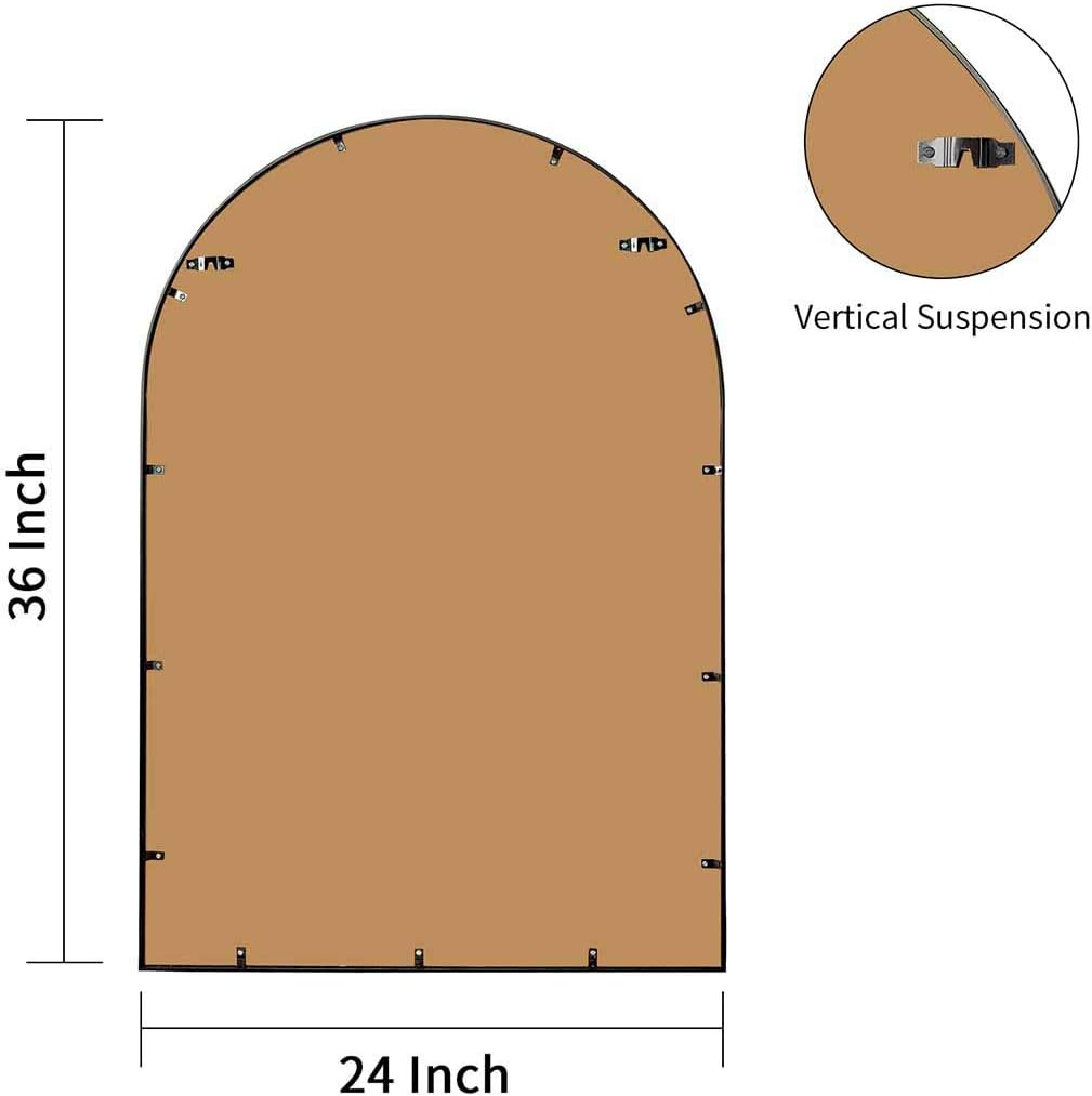 Black 24 x 36 Inch Wall Mounted Vanity Mirror H746
