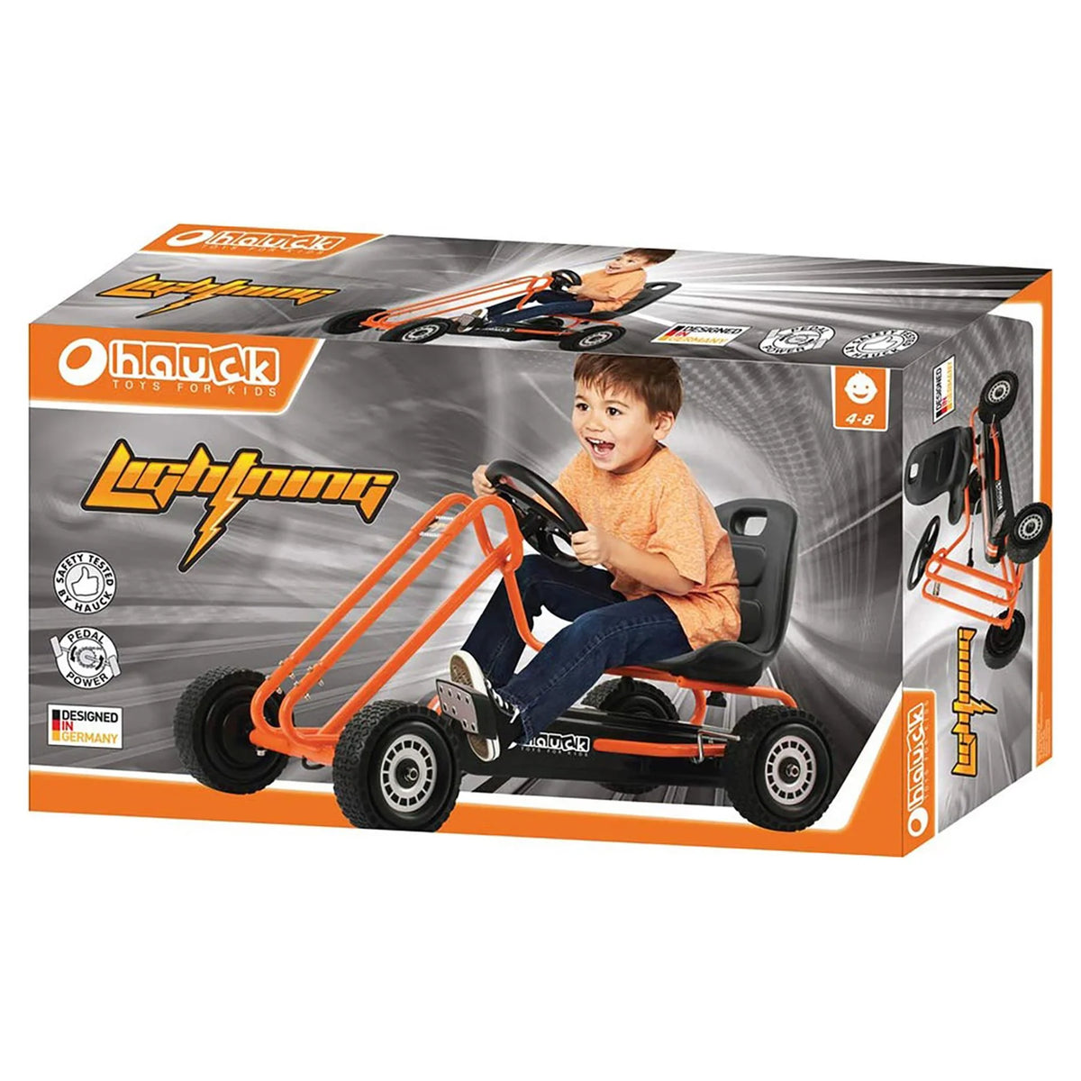 Lightning Pedal Go Kart Ride-on Toy with Adjustable Seat O2441