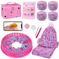 Knitting Loom Kit with Storage Bags Yarns Knitting Tools Pink B1005