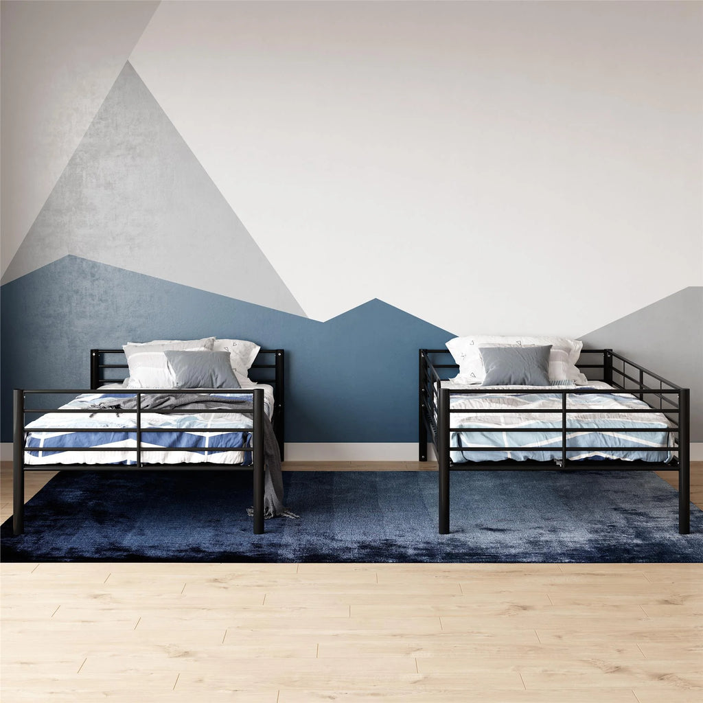 Black Twin over Twin Metal Bunk Bed V734705