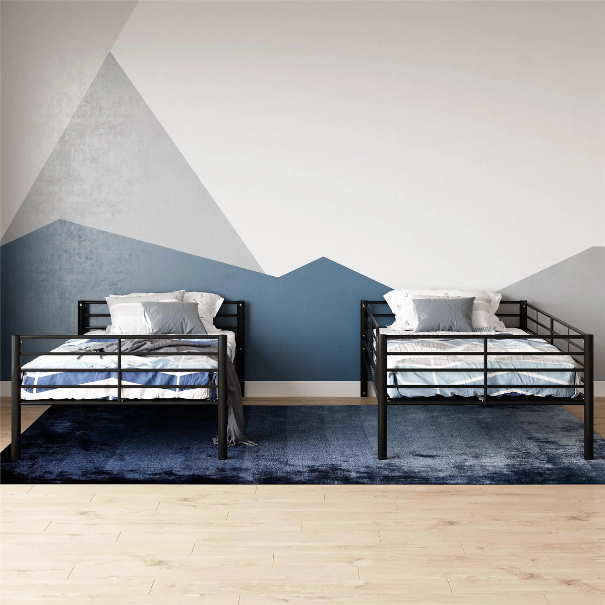 Black Twin over Twin Metal Bunk Bed V734705