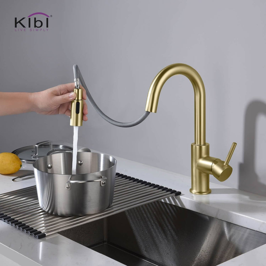 Nickel Pull-Down Kitchen Faucet with Sprayer and Magnetic Docking H279478