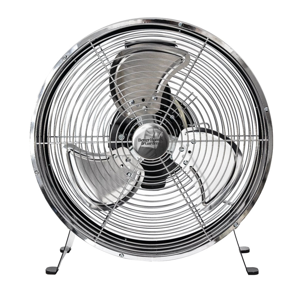 12 inch 3-Speed Retro Metal Drum Fan Black W222554