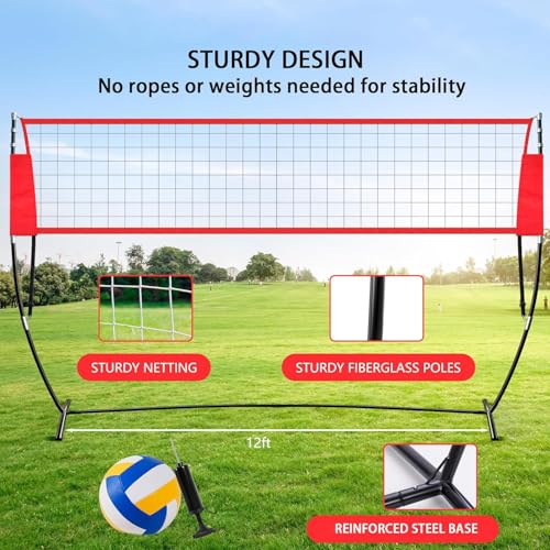 Portable Volleyball Training Net with Adjustable Heights D5305