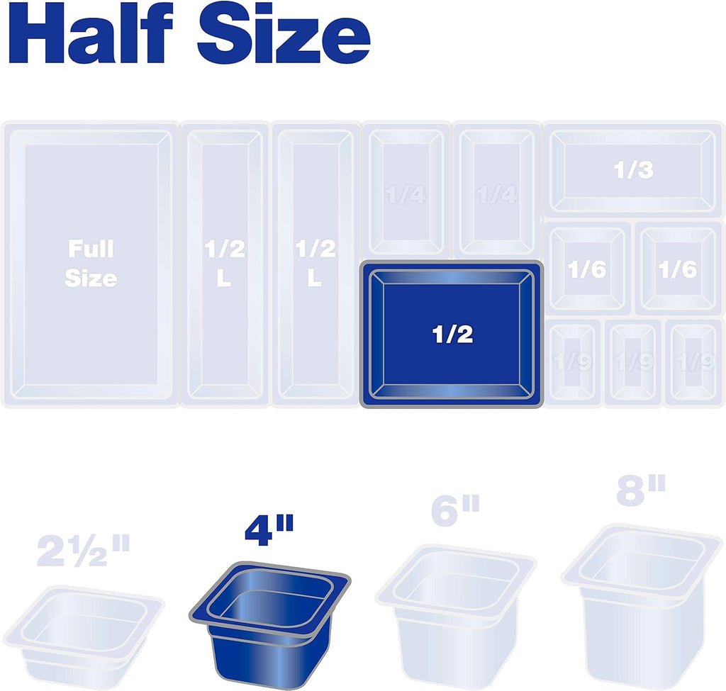 Polycarbonate Half-Size Long Food Pan, 5.1 qt, Black (Case of 6) N485