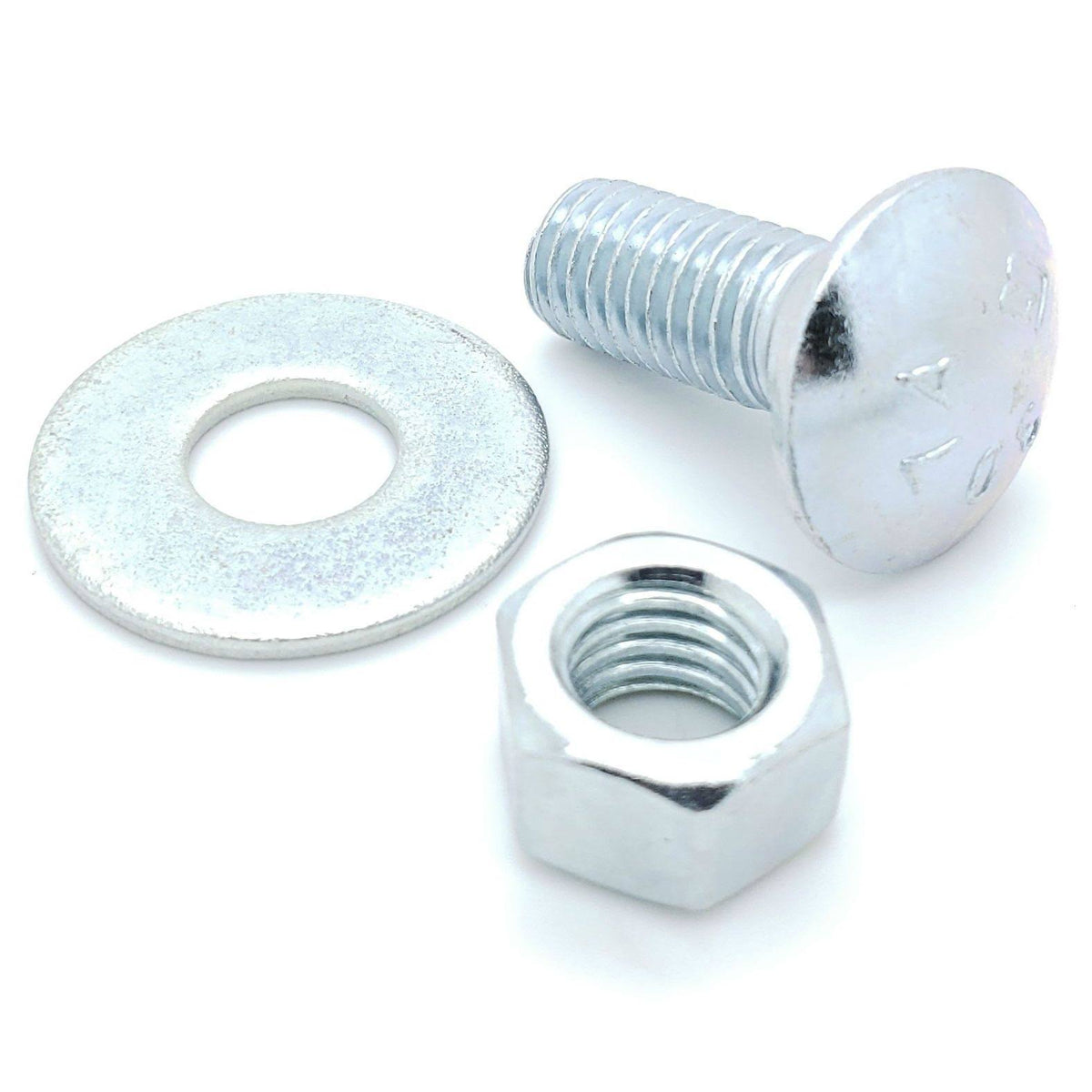 100 Qty 1/2-13 x 1-1/4 x 22 Long Carriage Bolts Set w/ Nuts & Washers K99814
