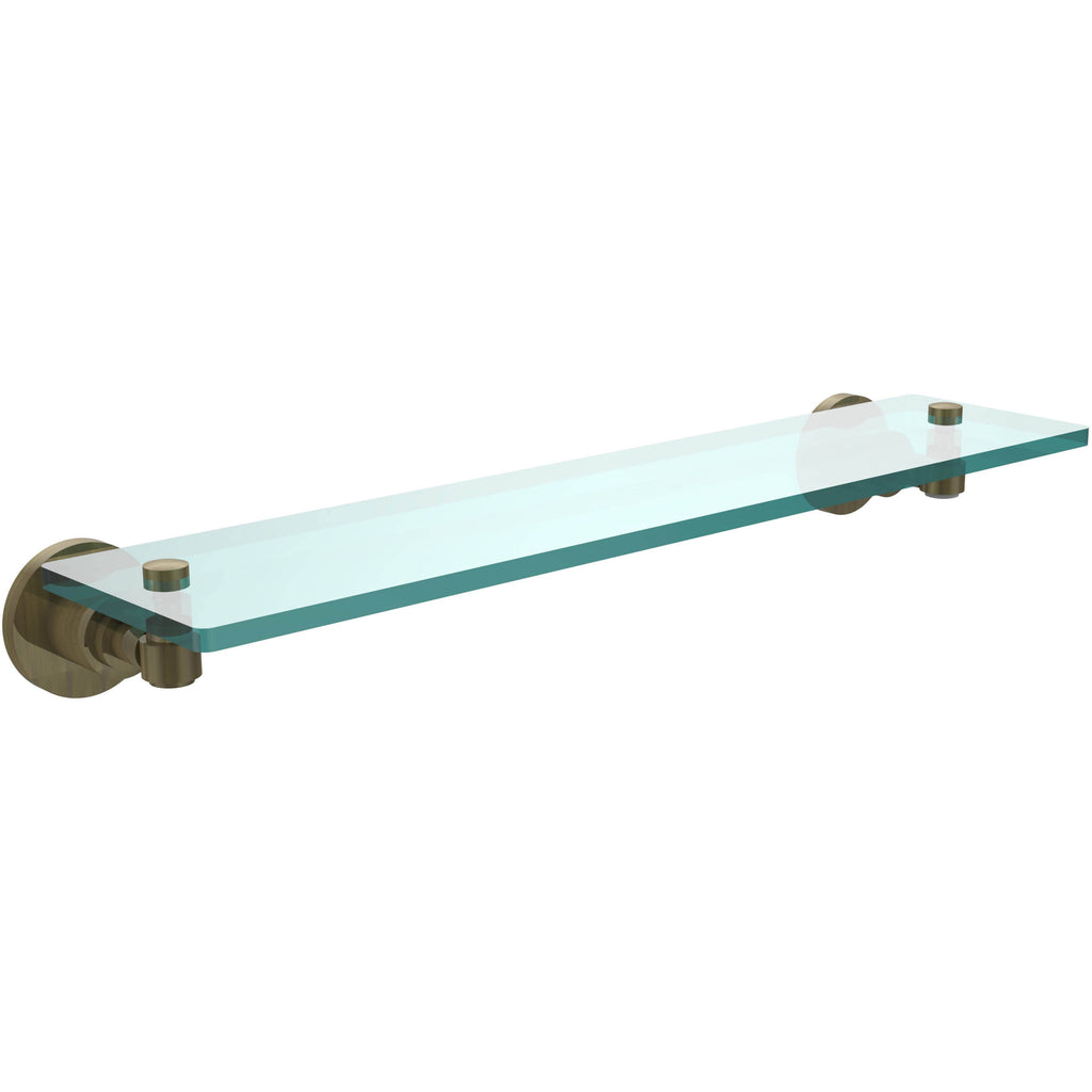 Glass Vanity Shelf with Beveled Edges Satin Nickel N852