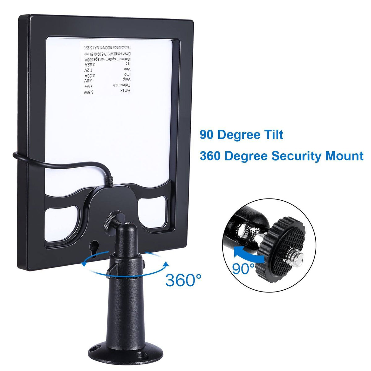 Solar Panel for Ring Spotlight Cam with Security Wall Mount 3.6 M Cable R327