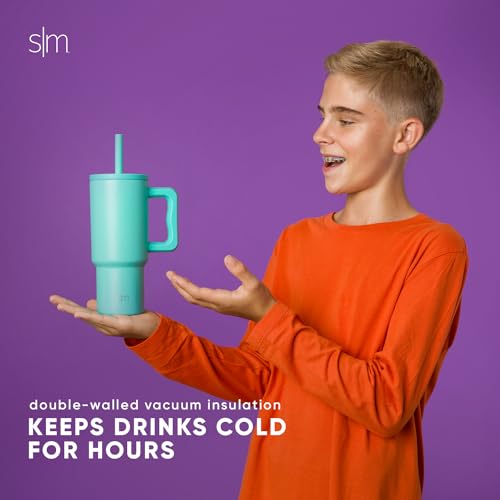 24 oz Tumbler with Handle and Silicone Straw Lid U3506