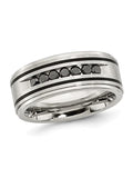Black Diamond Stainless Steel Band Ring U997588