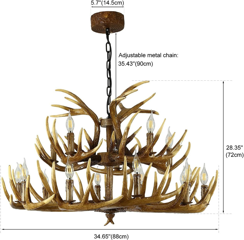 Antler Chandelier 9 Lights E12 Base I3893