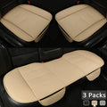 3 Packs Car Seat Covers Beige PU Leather Z753075