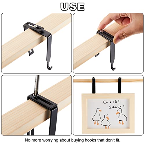 12 Pcs Adjustable Metal Cubicle Hanger Set (Black) B116