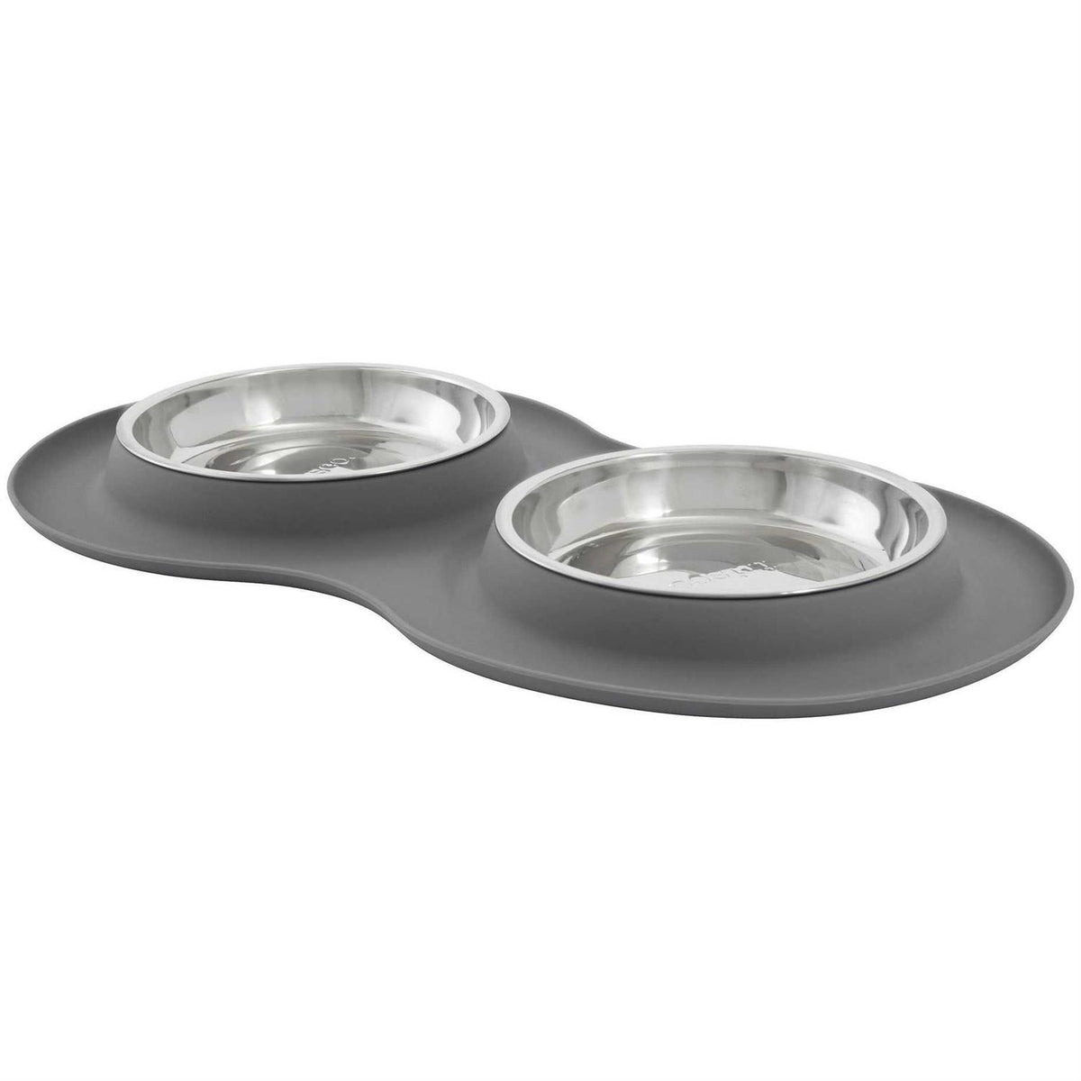 Double Stainless Steel Pet Bowl with Silicone Mat W4766