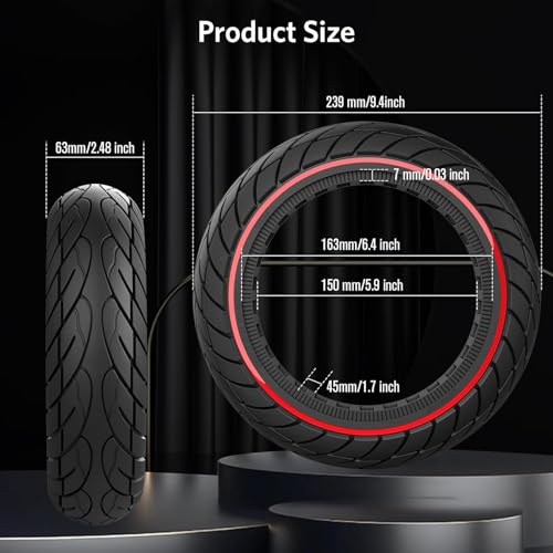 10x2.50 Solid Rubber Tubeless Scooter Tire 2pc Red M51688