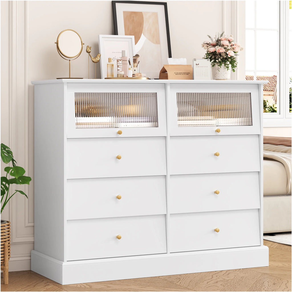 Black 8 Drawer Wood Dresser Y41243