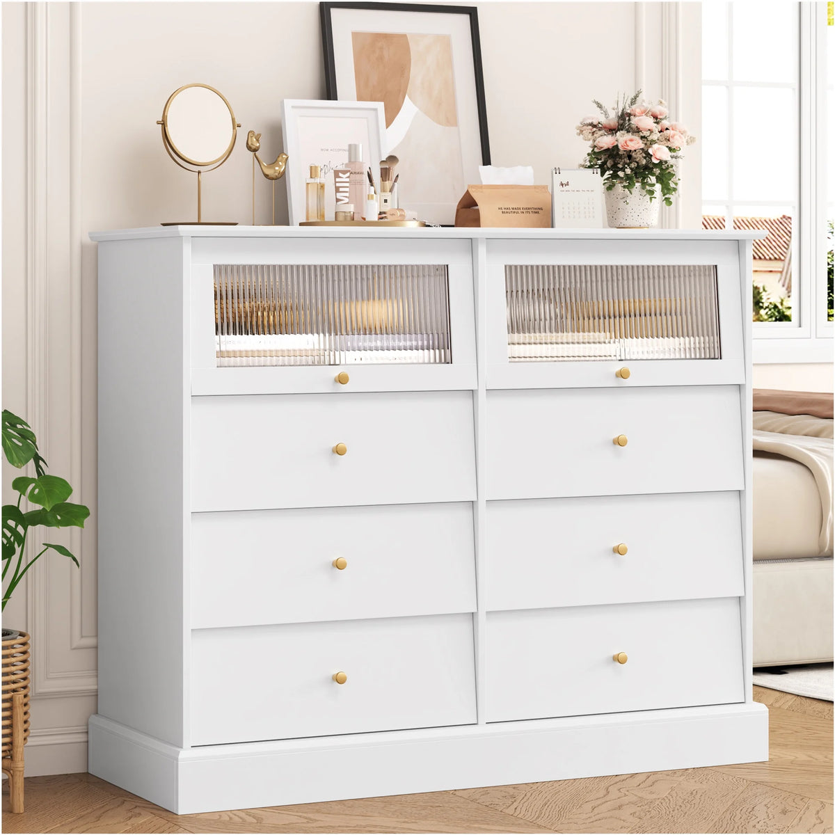Black 8 Drawer Wood Dresser Y41243