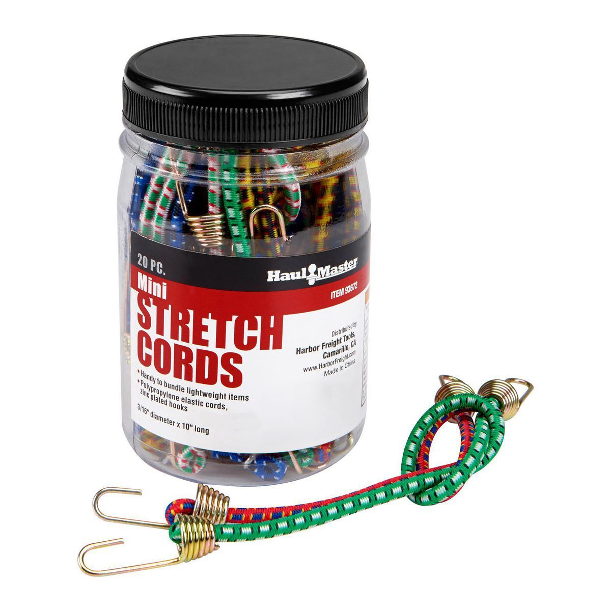 Mini Elastic Stretch Cords, 20-Piece G1020