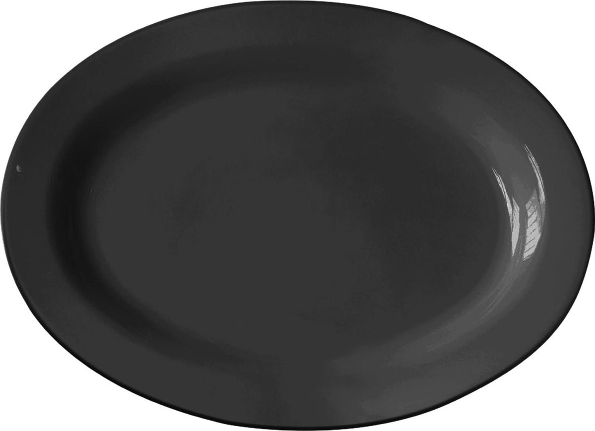Melamine Oval Platter 13.75 inch Black, 12/Case J585