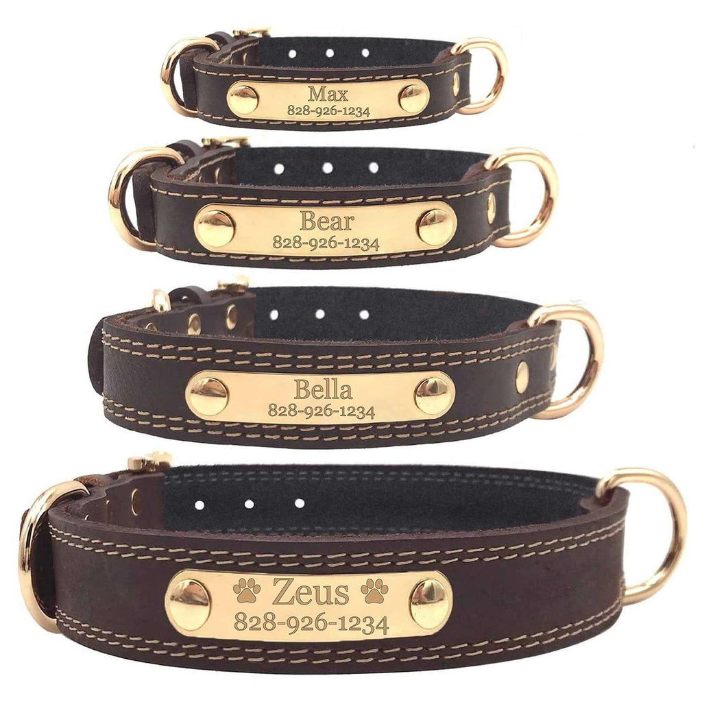 Personalized Engraved Soft Leather Dog Collar D334