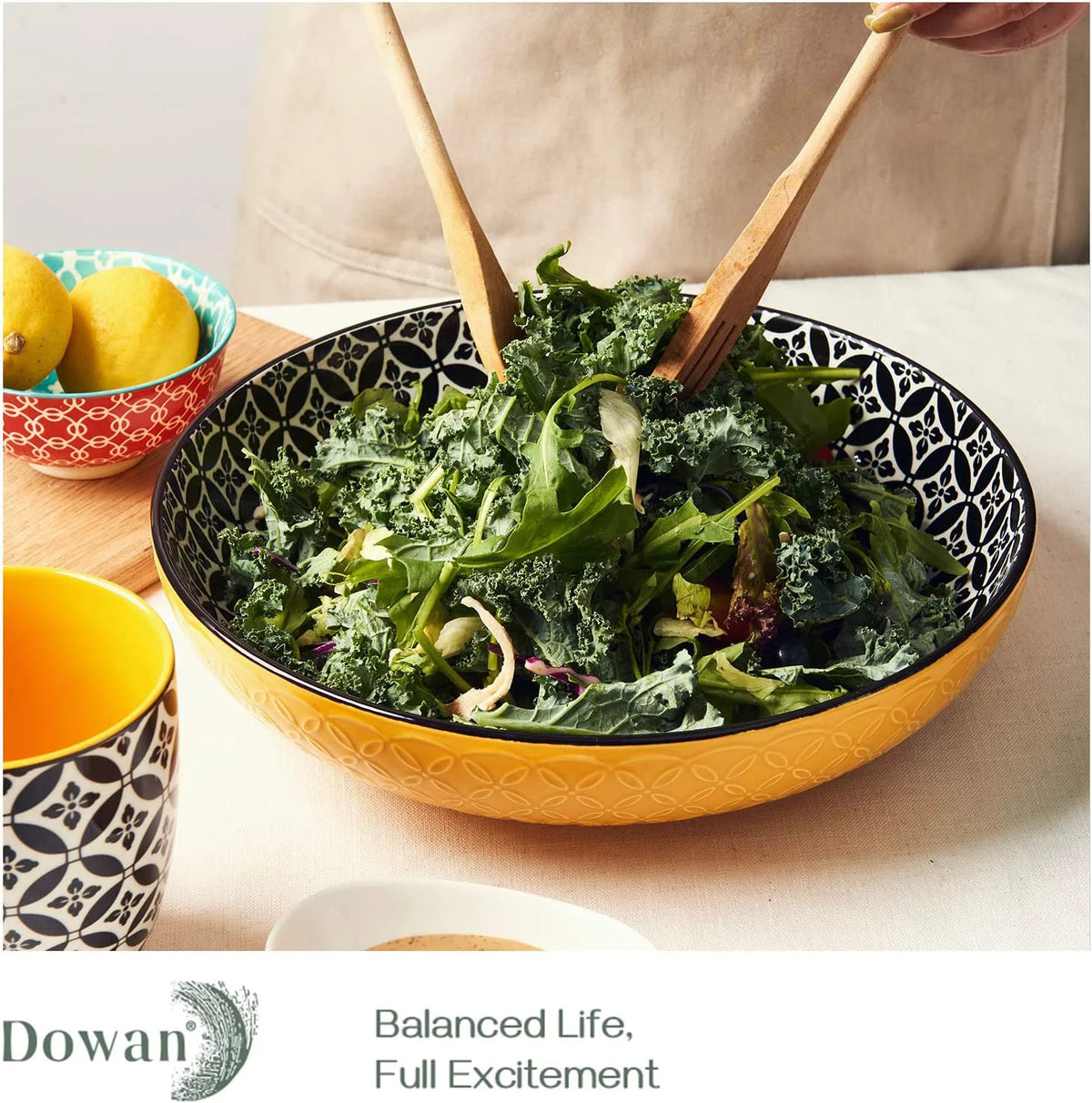 11.5" 2.9 Qt Ceramic Serving Bowls Set of 2 A47557