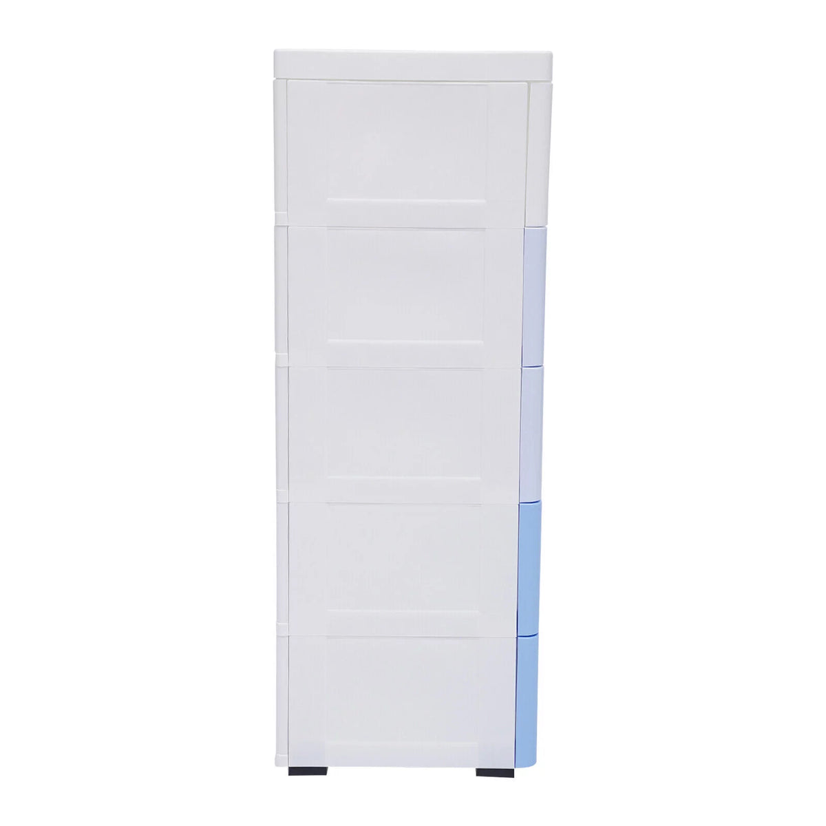 5 Plastic Drawers Dresser with Wheels Gradient Blue G8698